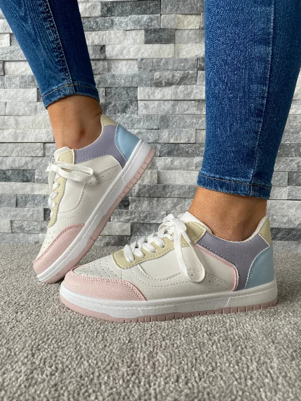 Year-End Clearance summer floral dressAva White Pink Pastel Multi Colour Block Trainer Year-End Clearance summer floral dressAva White Pink Pastel Multi Colour Block Trainer