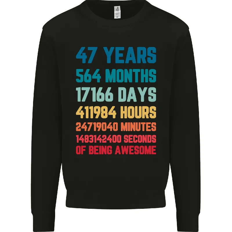 high-end athletic hoodie47th Birthday 47-Year-Old Men's Sweatshirt - Stylish Gift for a 47-Year-Old Guy!