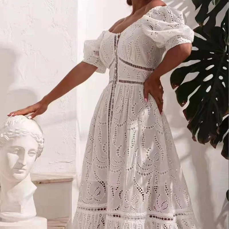 Mega Sale modern dressKittenAlarm - Alvar Puff Sleeves Eyelet Dress