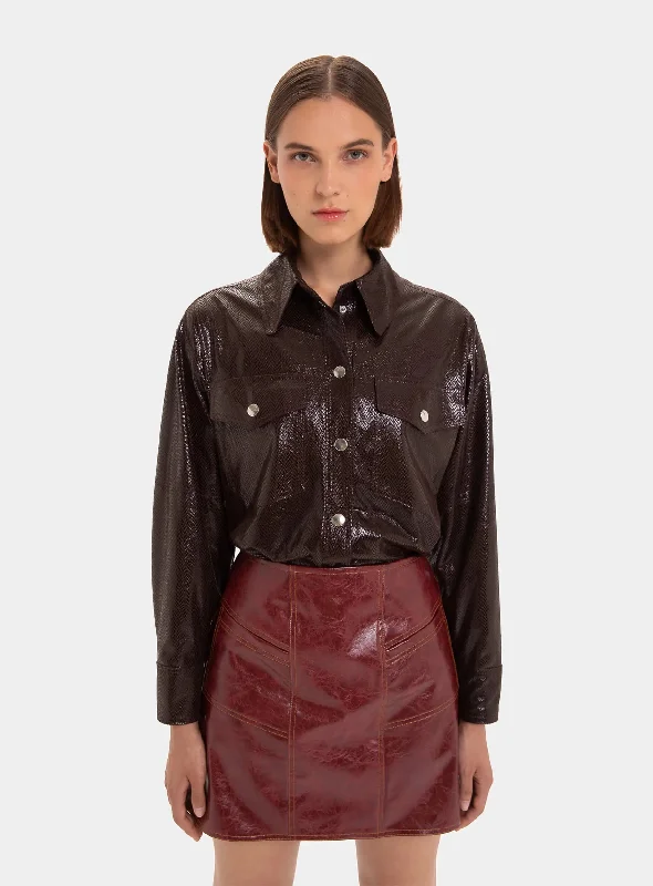 street style coatADDER SNAKESKIN-EFFECT OVERSHIRT