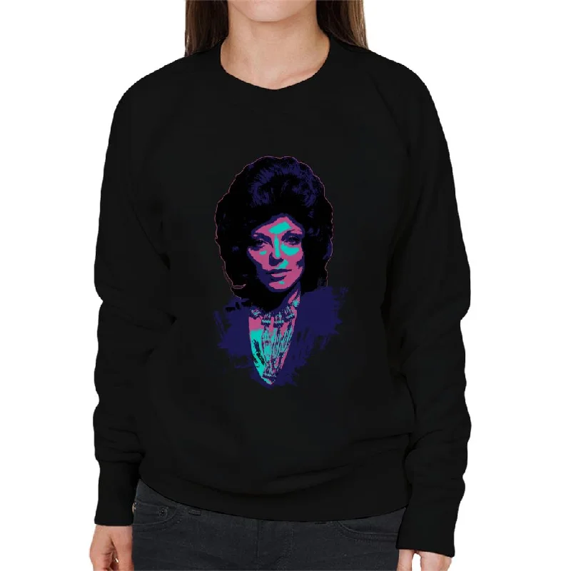 Limited Time Discount trendy sports sweatshirtTV Times Joan Collins 1971 Paint Splatter Pop Art Stylised Women's Sweatshirt Limited Time Discount trendy sports sweatshirtTV Times Joan Collins 1971 Paint Splatter Pop Art Stylised Women's Sweatshirt