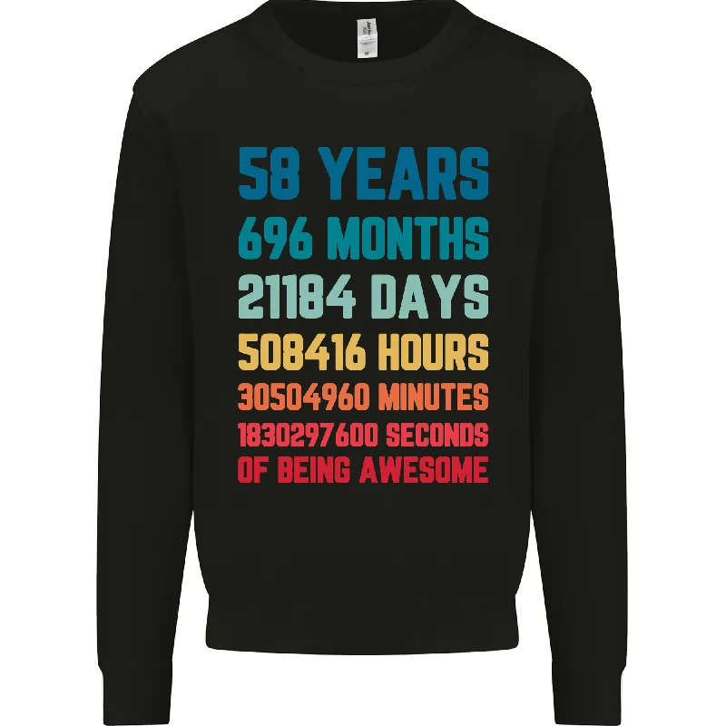 Hurry In lightweight workout sweatshirt58th Birthday 58 Year Old Men's Sweatshirt Jumper - Personalised Age Number Typography Hurry In lightweight workout sweatshirt58th Birthday 58 Year Old Men's Sweatshirt Jumper - Personalised Age Number Typography