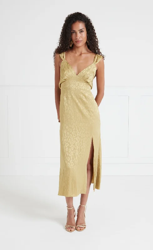 Clearance Event Willow Strappy Dress - Flax Gold