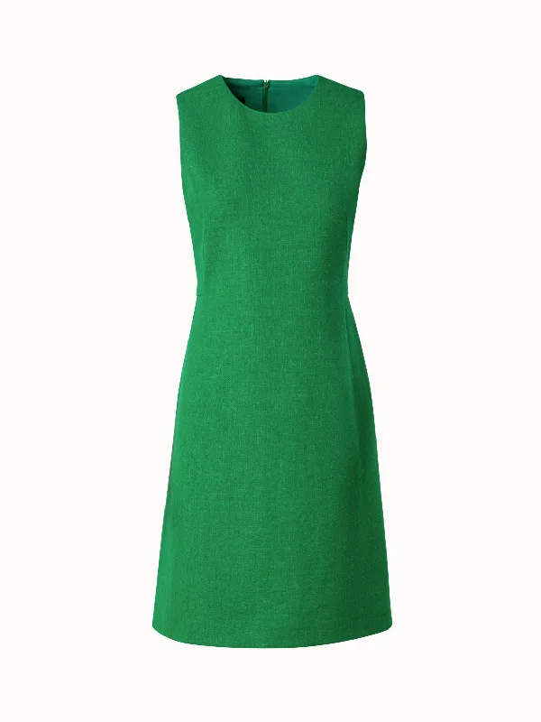 Closeout formal dressSheath Dress with A-Line Skirt in Linen Wool