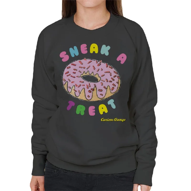 Deal Zone graphic gym sweatshirtCurious George Sneak A Treat Donut Women's Sweatshirt Deal Zone graphic gym sweatshirtCurious George Sneak A Treat Donut Women's Sweatshirt
