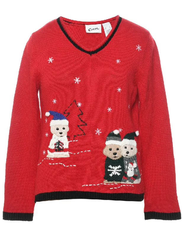 warm outerwearAnimal Design Christmas Jumper - S