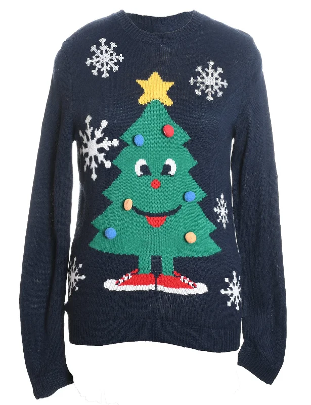Special Discount Navy Christmas Jumper - M