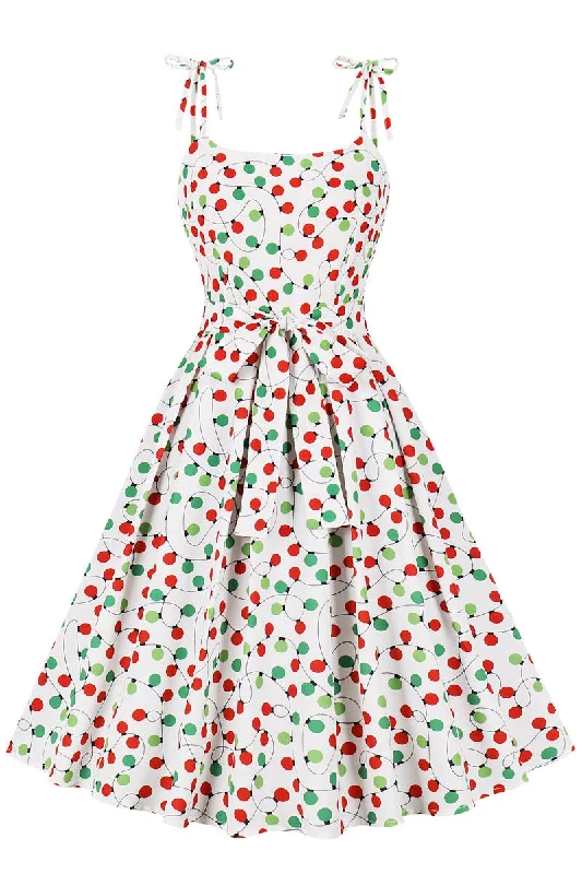 floral wrap dressRed and Green Polk Dots A-line Short Dress