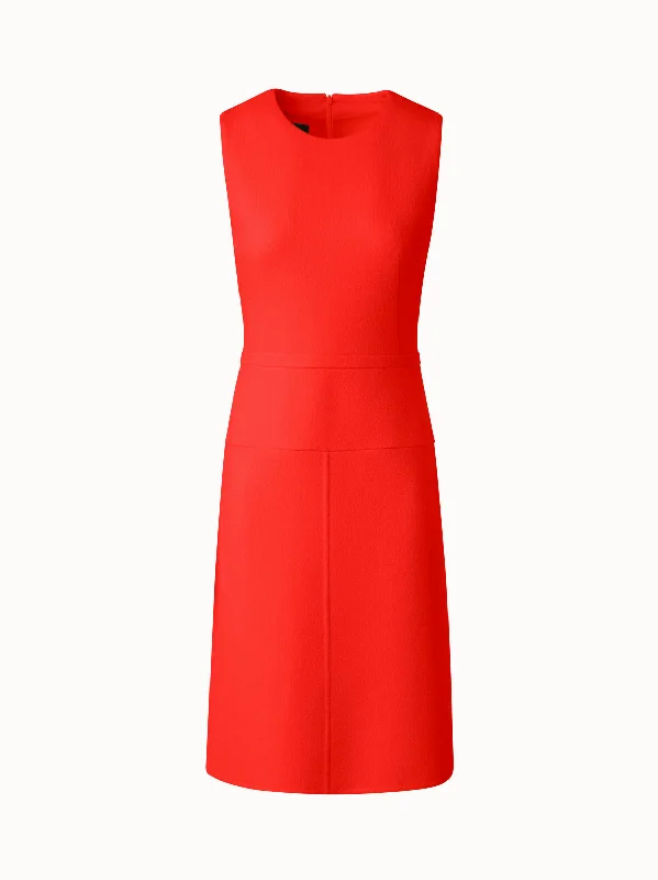 Value Deals trendy wrap dressWool Crêpe Double-Face Sheath Dress with A-Line Skirt