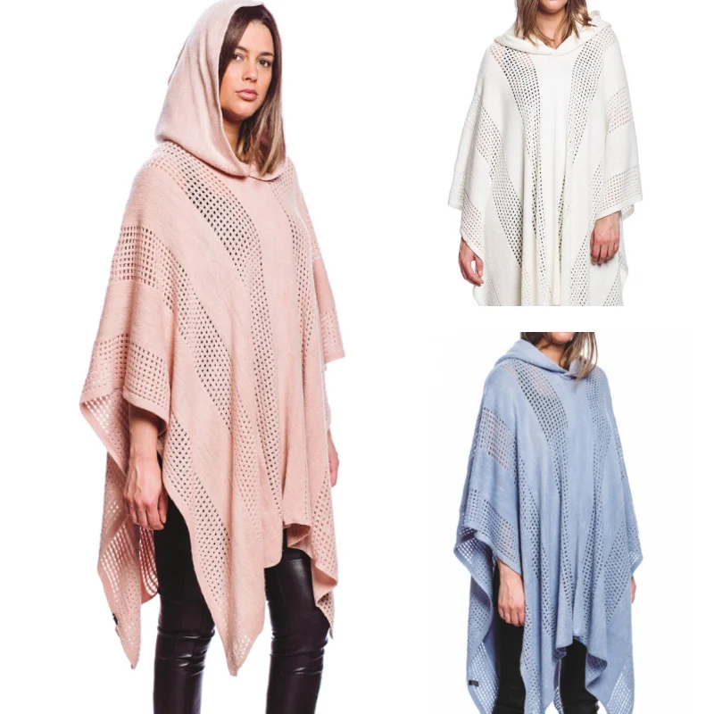 Super Sale Ultra Soft Knit Hooded Poncho