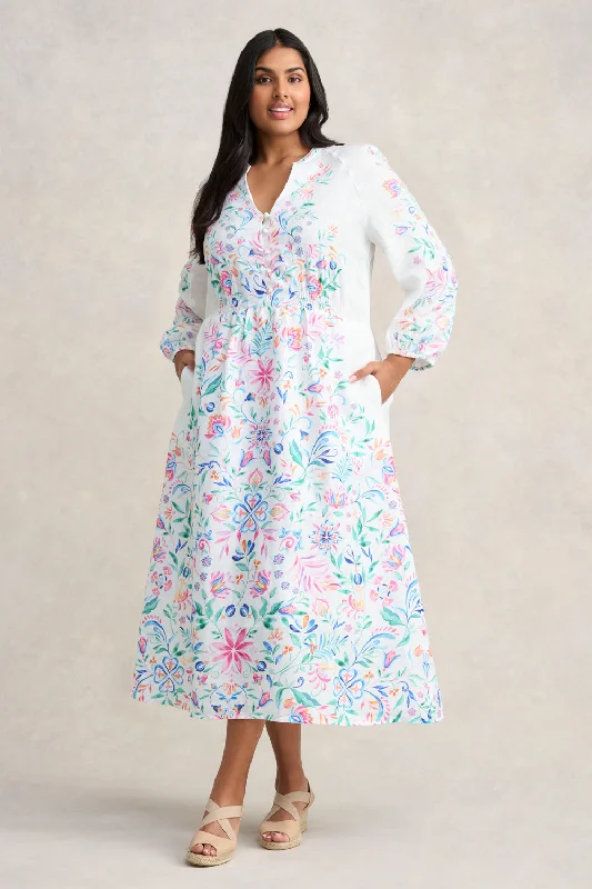 Mega Sale midi dressBorder Print Midi Dress