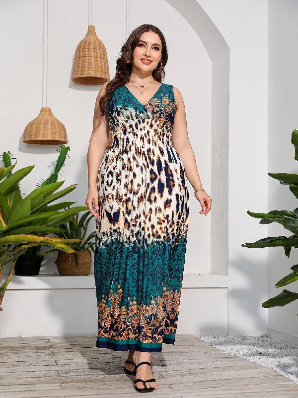 Take Advantage casual slip dressKittenAlarm - Plus Size V-neck Print Maxi Dress Beach Dress Take Advantage casual slip dressKittenAlarm - Plus Size V-neck Print Maxi Dress Beach Dress