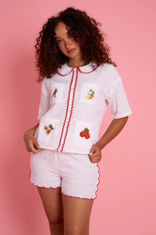 Low Prices Cleo Embroidered Linen Shorts
