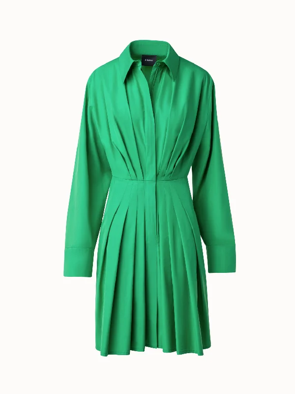 Instant Discount evening dressPleated Cotton Shirt Dress