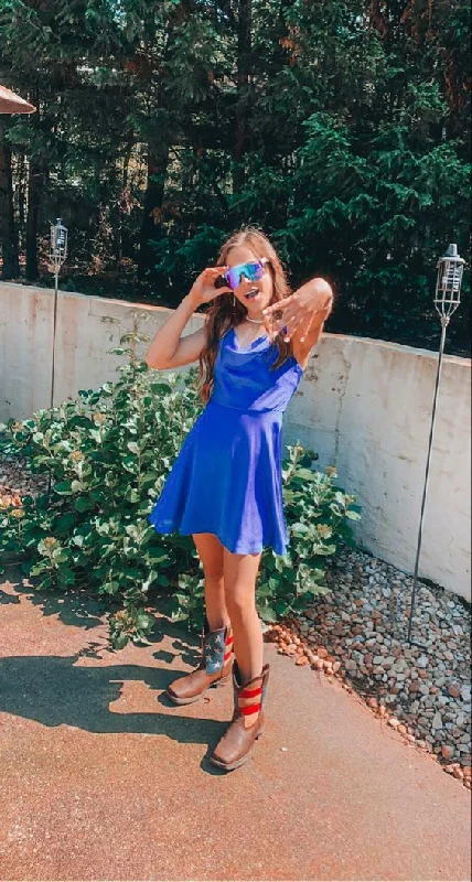 chic dressA-line Blue Short Homecoming Dress Cute Hoco Dress Y302