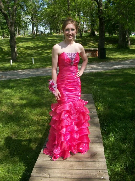 Midnight Madness v-neck dressHot Pink Strapless Mermaid Formal Party Dress Evening Gown,DP1681