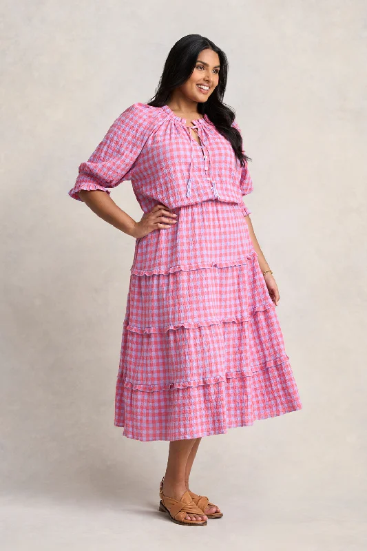 Price Meltdown formal dressCotton Gingham Tiered Dress
