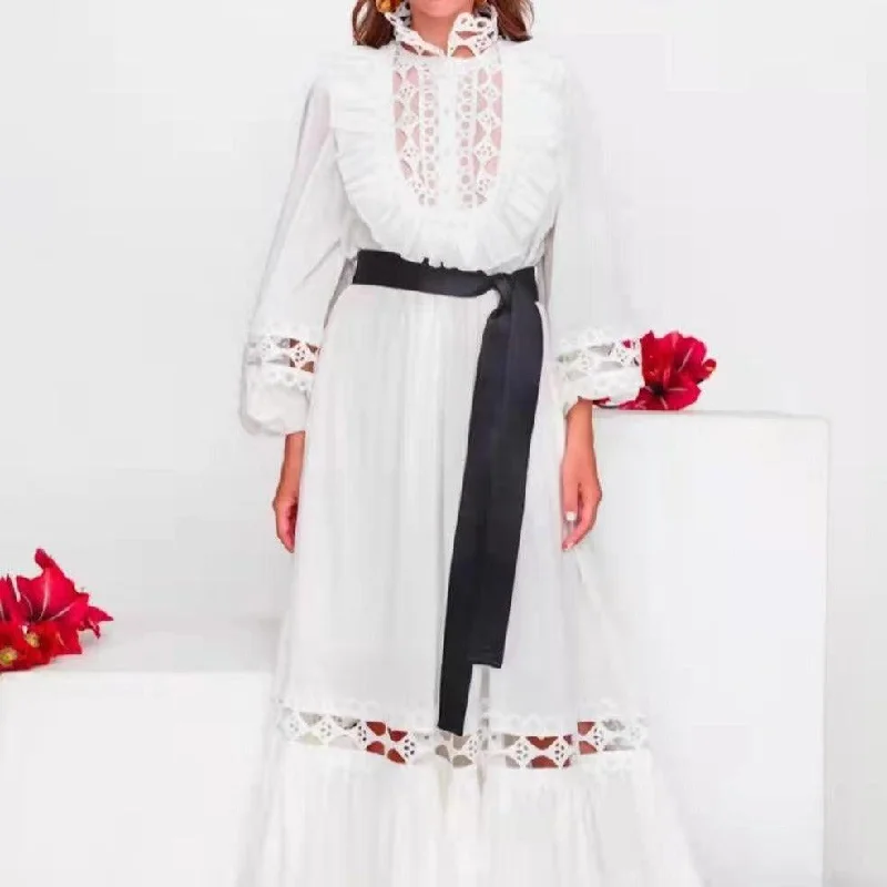 Act Now classic fit-and-flare dressKittenAlarm - Aiken Belted Maxi Dress