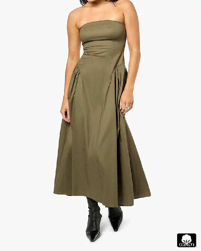 Factory Direct Sale flowy evening dressStrapless Corset Ruched Dress