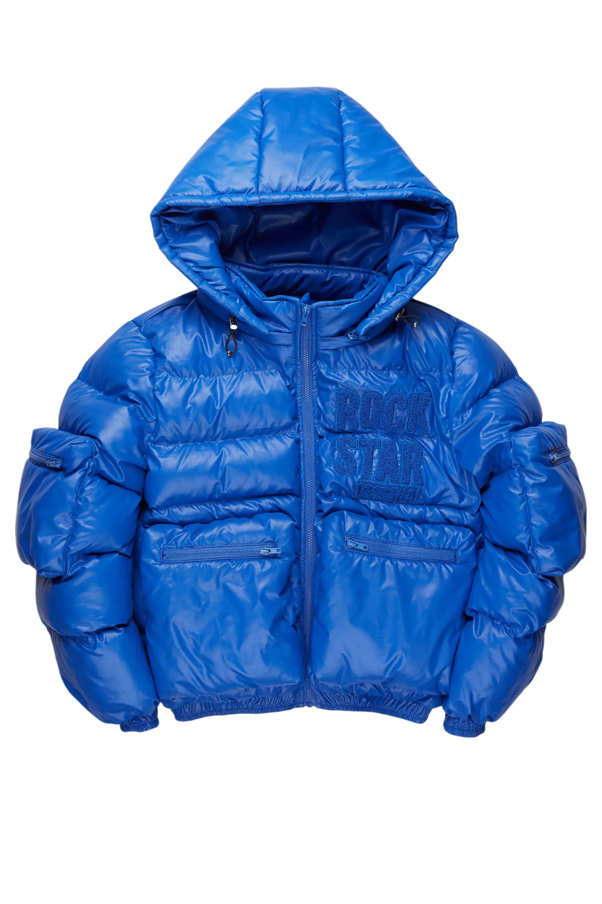 YEAR-End Clearance Keisha Royal Blue Cargo Puffer Jacket