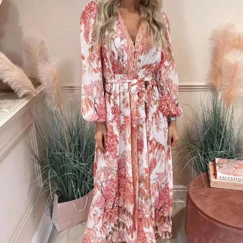 Bonus Savings elegant evening dressKittenAlarm - Esmeralda Allover Print V Neck Maxi Dress Bonus Savings elegant evening dressKittenAlarm - Esmeralda Allover Print V Neck Maxi Dress