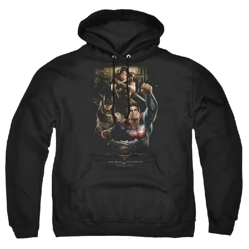 Amazing Deals trendy hooded sweatshirtBatman v Superman Three In Action - Pullover Hoodie