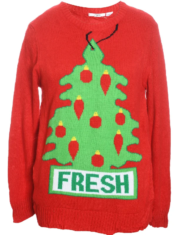 Instant Discount Red Christmas Jumper - S