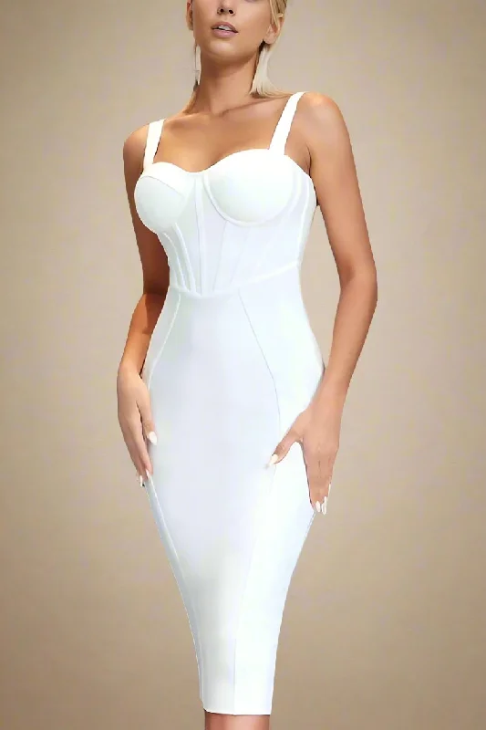 vintage dressLola Bodycon Midi Dress - Pearl White