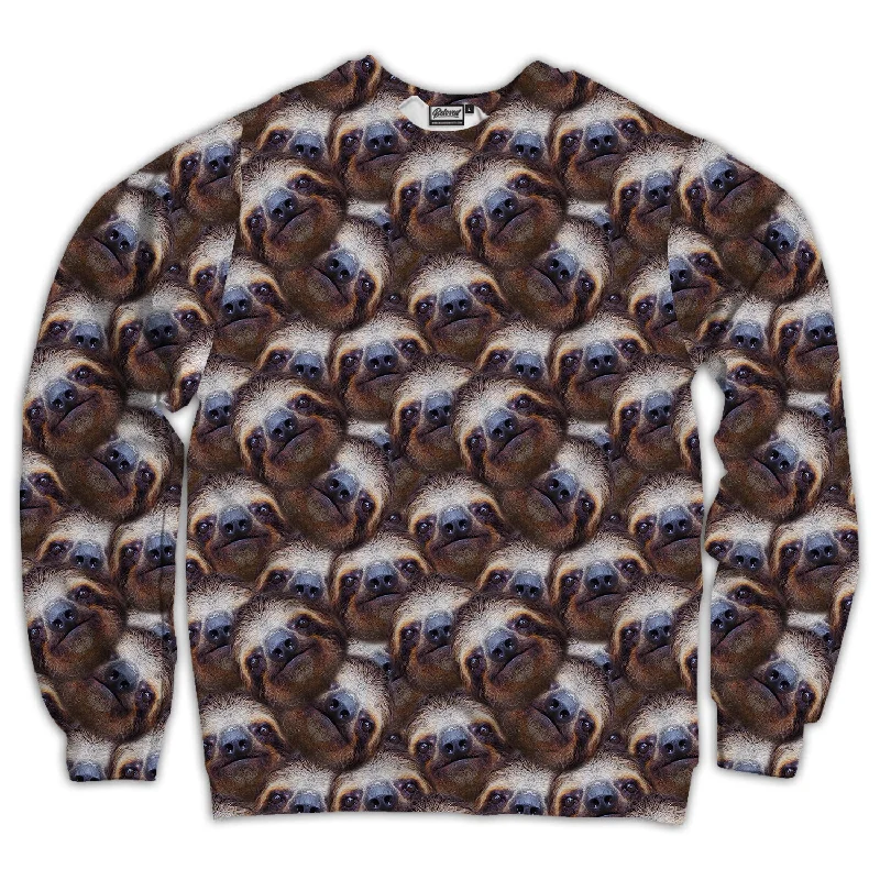 New Markdowns stylish performance hoodieSloth All Over Face Unisex Sweatshirt