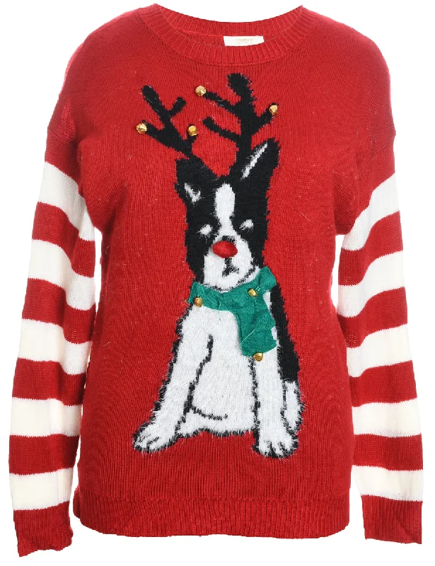 Deal Explosion Animal Design Christmas Jumper - L