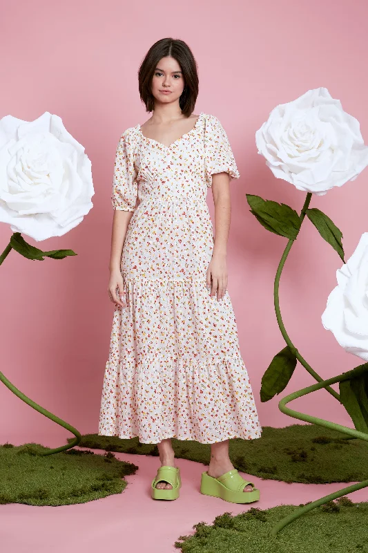 Friends and Family Sale Blossom Tiered Broderie Dress  - White