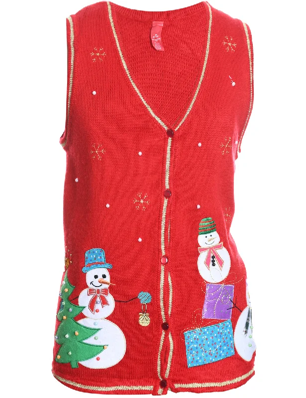 Early Access Snowman Christmas Sweater Vest - M