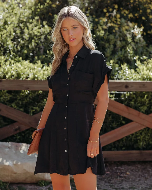Special Savings tiered dressAdelyn Button Down Shirt Dress - Black