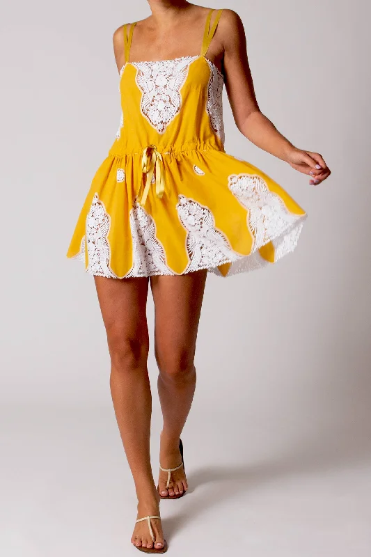 Special Promotion Brielle Falcon Embroidery Mini Dress - Passionfruit