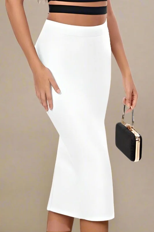 evening dressPencil High Waist Bandage Midi Skirt - Pearl White