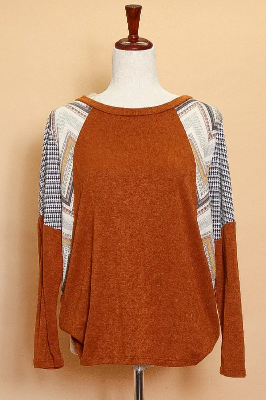 cozy coatRust Geometric Sweater