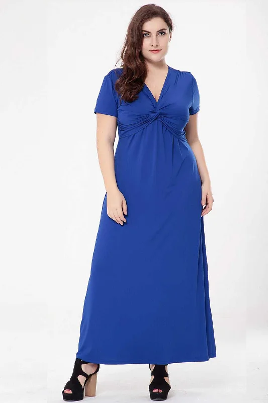 Deal of the Day relaxed fit dressKittenAlarm - Fashion Summer hot style plus size hot style V-neck waist short-sleeved dress dress large size