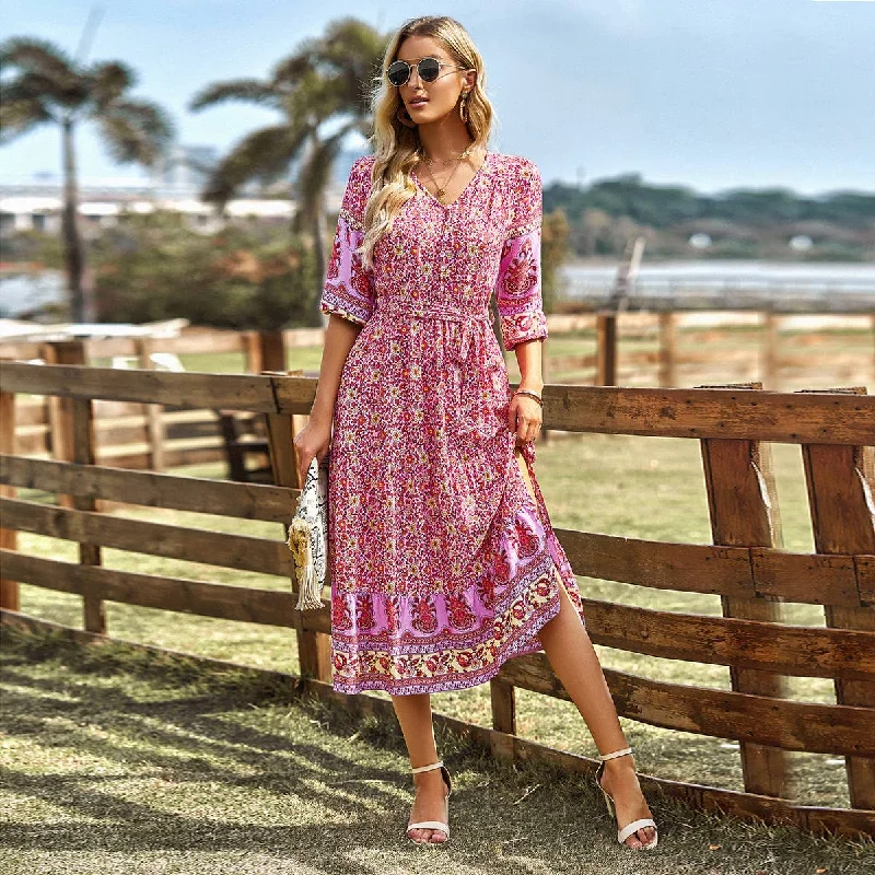 Deal Alert wrap dressBOHEMIAN GETAWAY DRESS_CWDMD1848