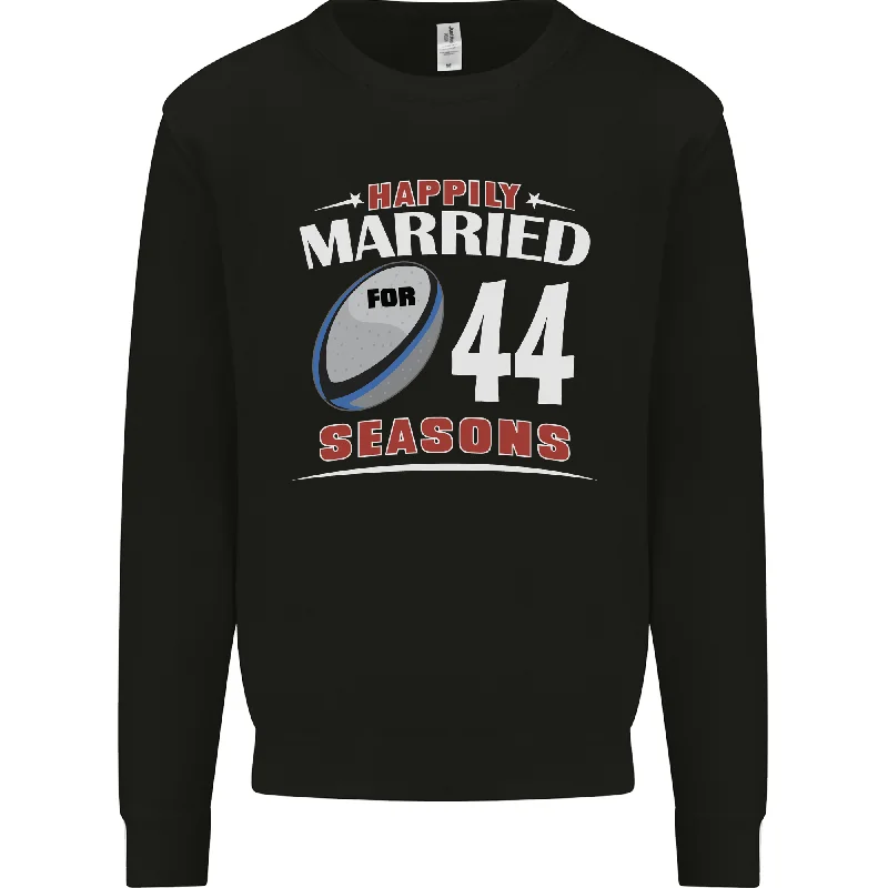 cozy gym sweatshirt44 Year Wedding Anniversary 44th Rugby Mens Sweatshirt Jumper