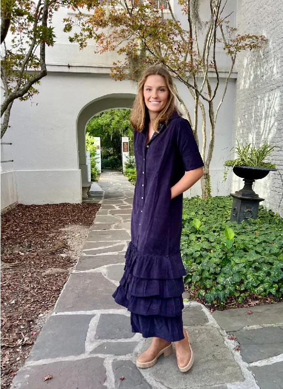 Exclusive Preview Lola Maxi Dress Navy Corduroy