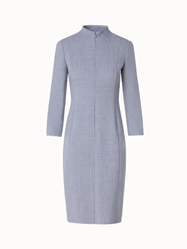 Grand Opening Sale sleeveless dressMock Neck Wool Double-Face Dress