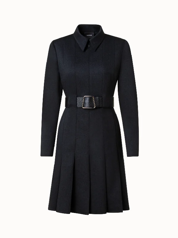 Inventory Reduction ruched dressWool Stretch Double-Face Dress