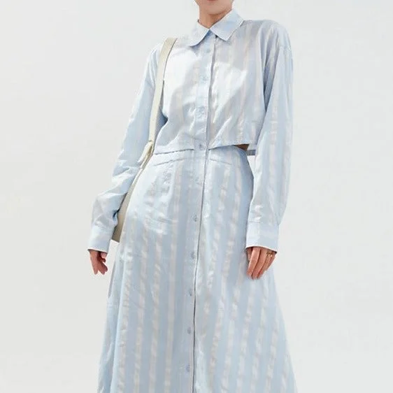 Sale Event boho dressKittenAlarm - Penelope Striped Button Up Dress