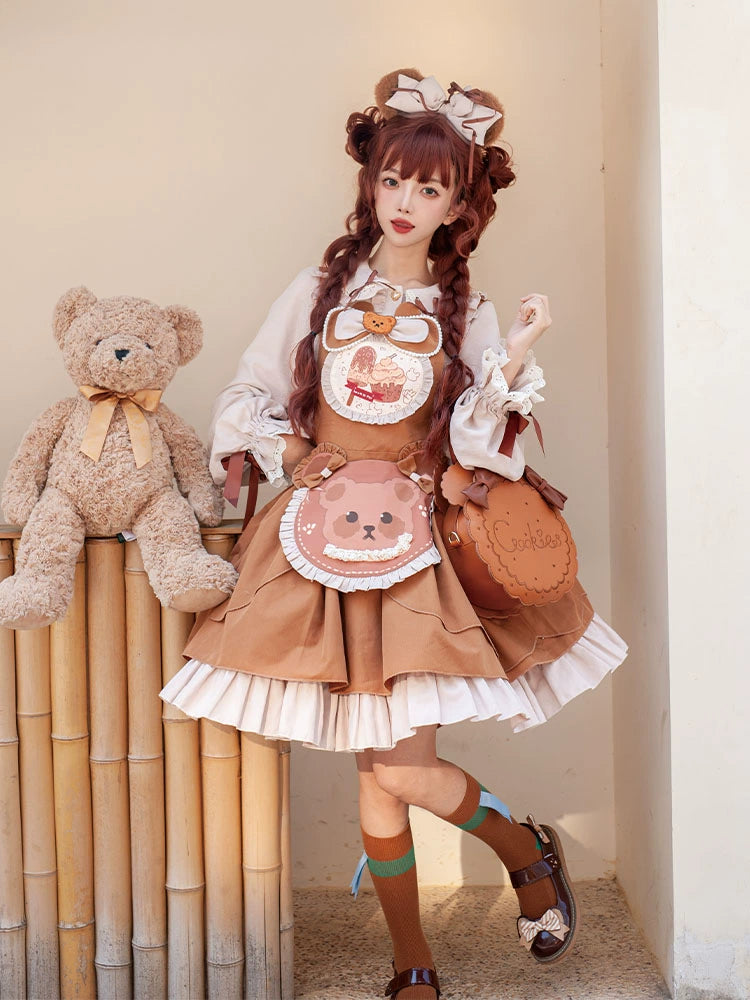 romantic dressOCELOT~Sweet Lolita JSK Cute Bear Lolita Dress Set