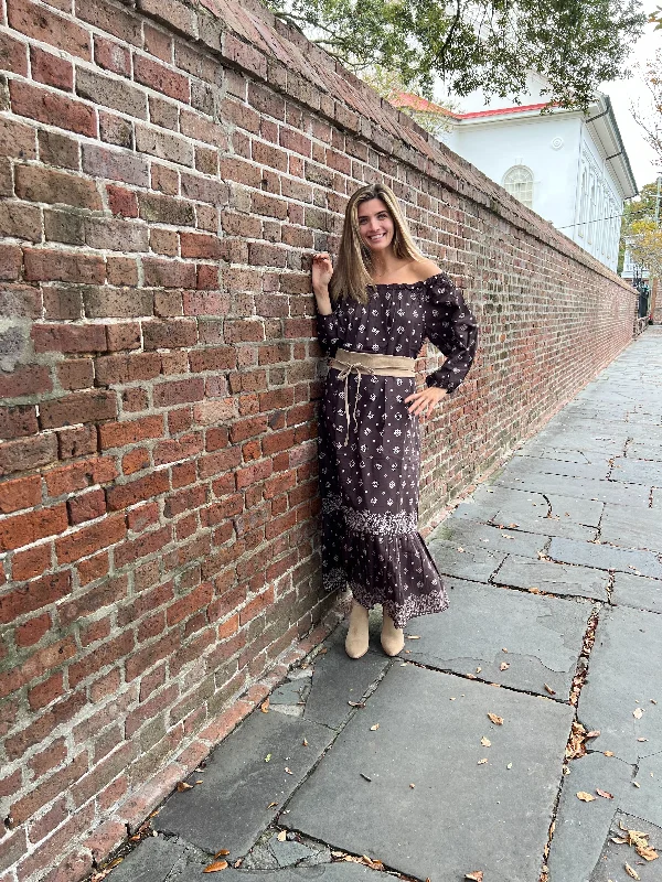 Today’s Special Cosette One Size Maxi Dress Brown Espresso Bandana