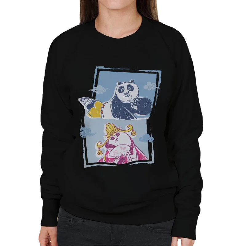 athletic casual sweatshirtKung Fu Panda Po And Mei Mei Women's Sweatshirt