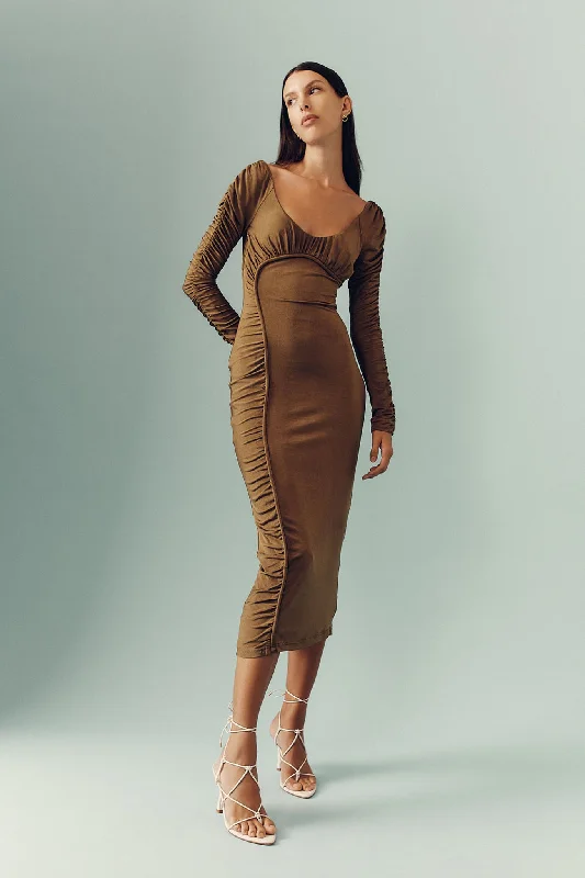 Instant Discount casual summer dressCini Gathered Midi Dress