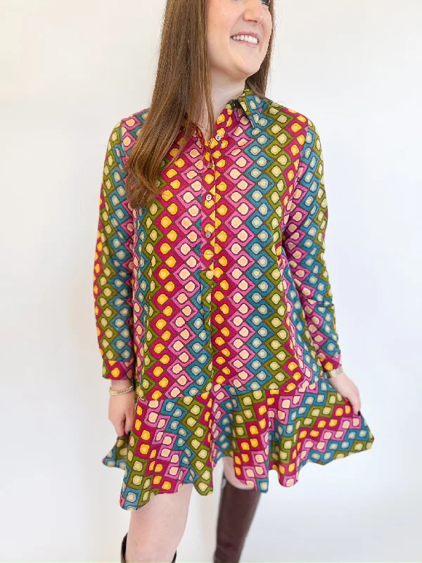 Price Reduction modern dressFestive Stripe Polly Dress