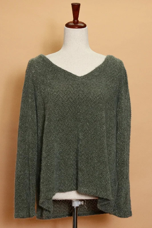 premium coatMoss Green V Neck Sweater