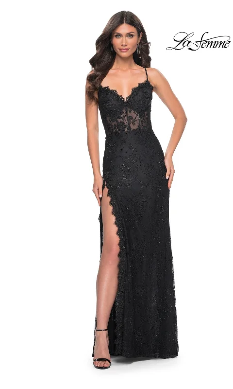 chic wrap dressLa Femme 32080 Formal Prom Dress